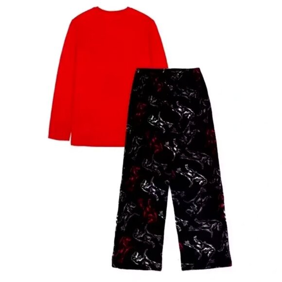 NEW Wonder Nation 2 Piece Dinosaur Long Sleeve Set PJs Pajamas Fleece Pants 12 - Picture 2 of 3